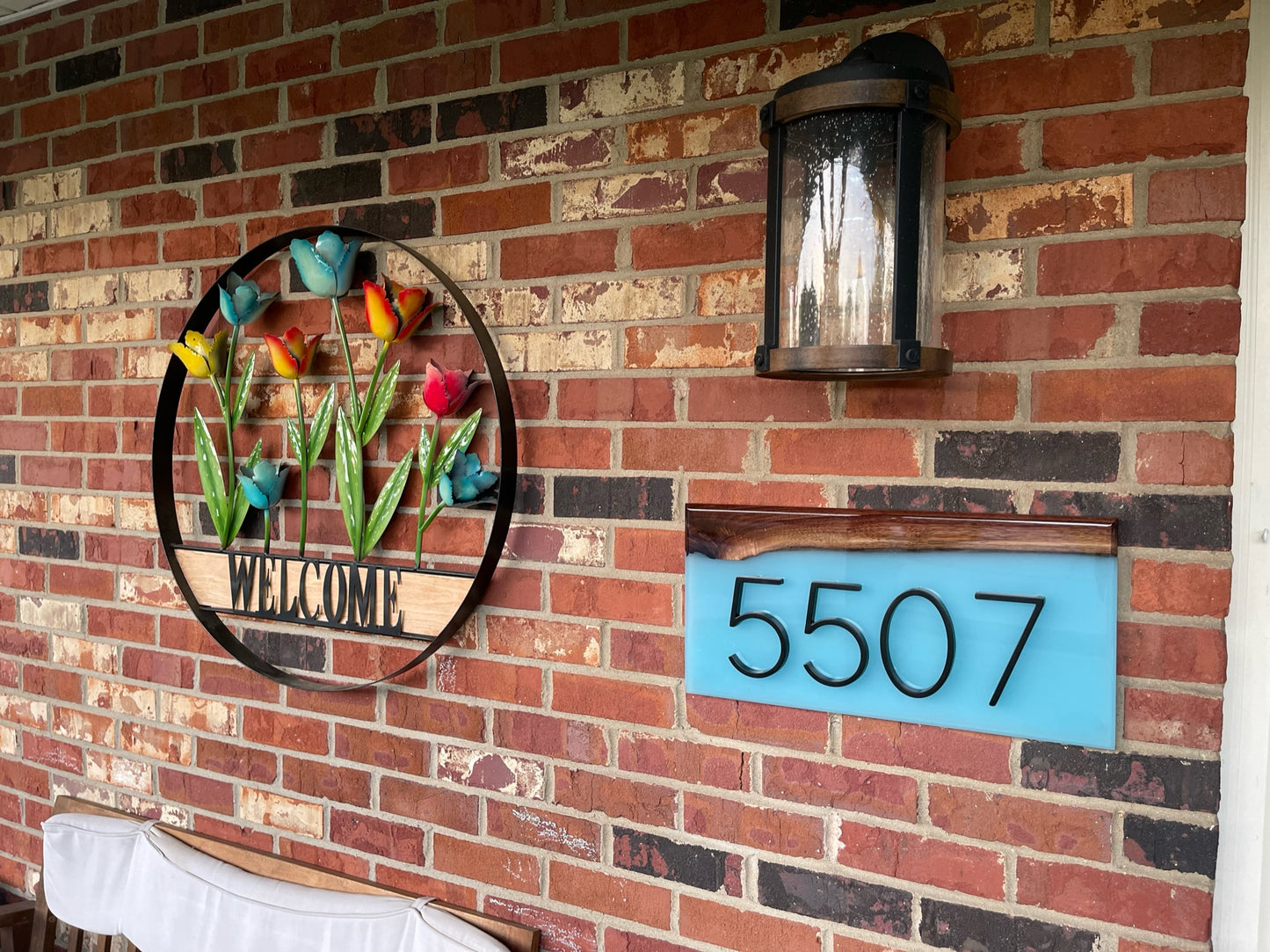 Custom epoxy Address sign