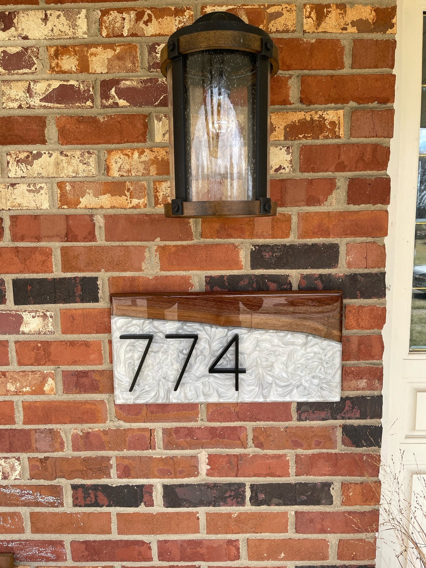 Custom epoxy Address sign